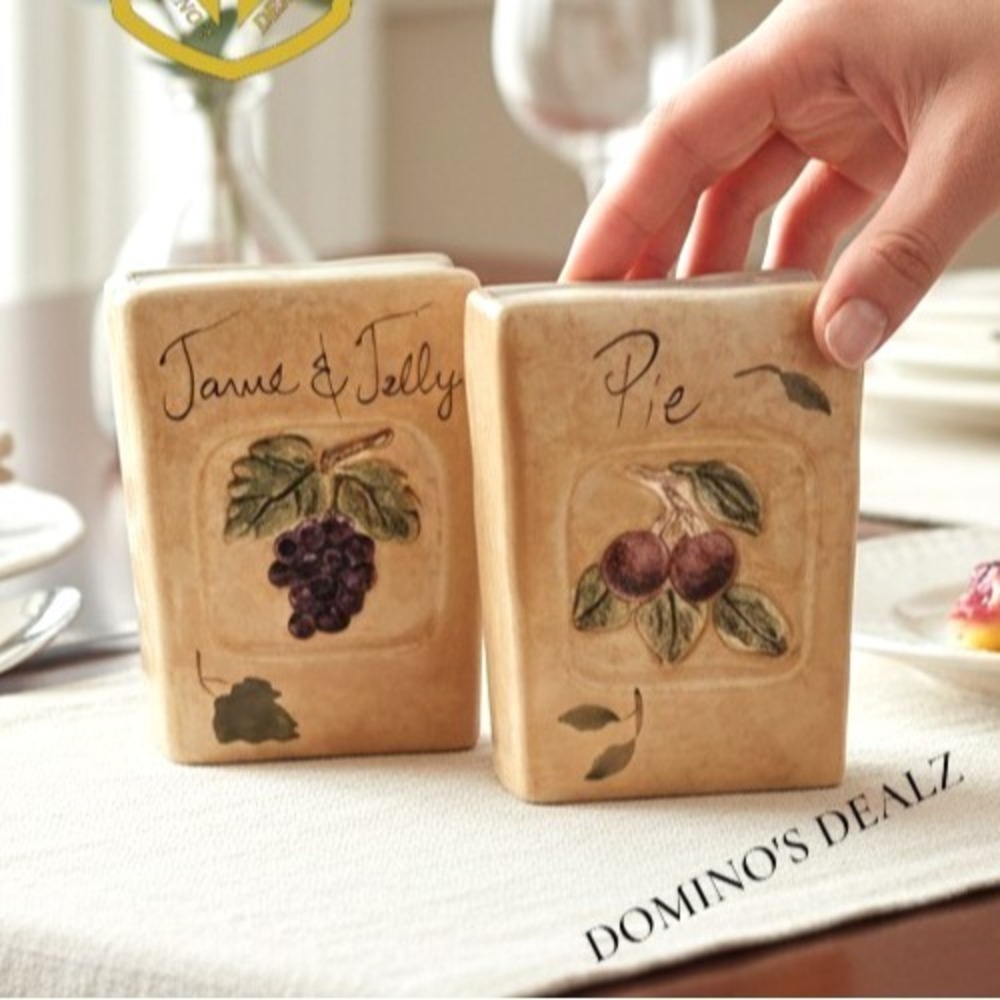 Ceramic Salt Pepper Shakers Floral Decor Cheri Blum Cortland Fifth‎ Avenue
